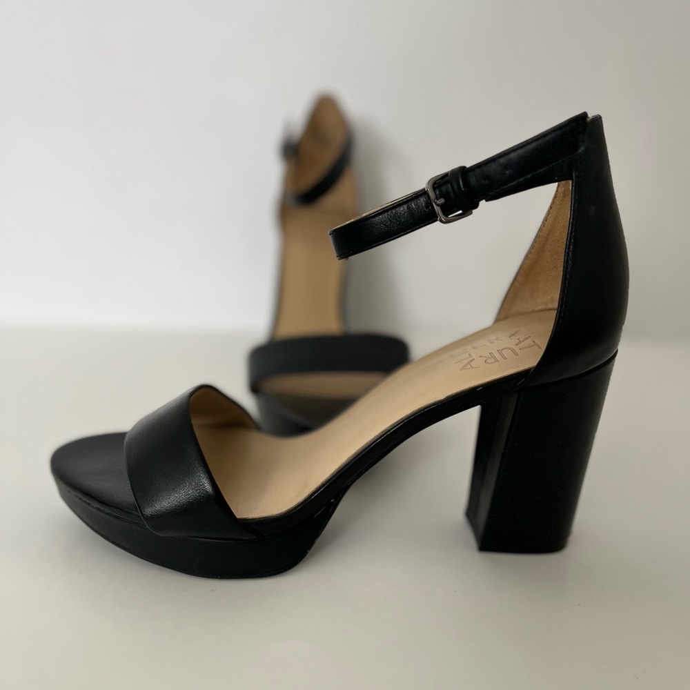 Naturalizer Black Block Heel Sandals NWOT